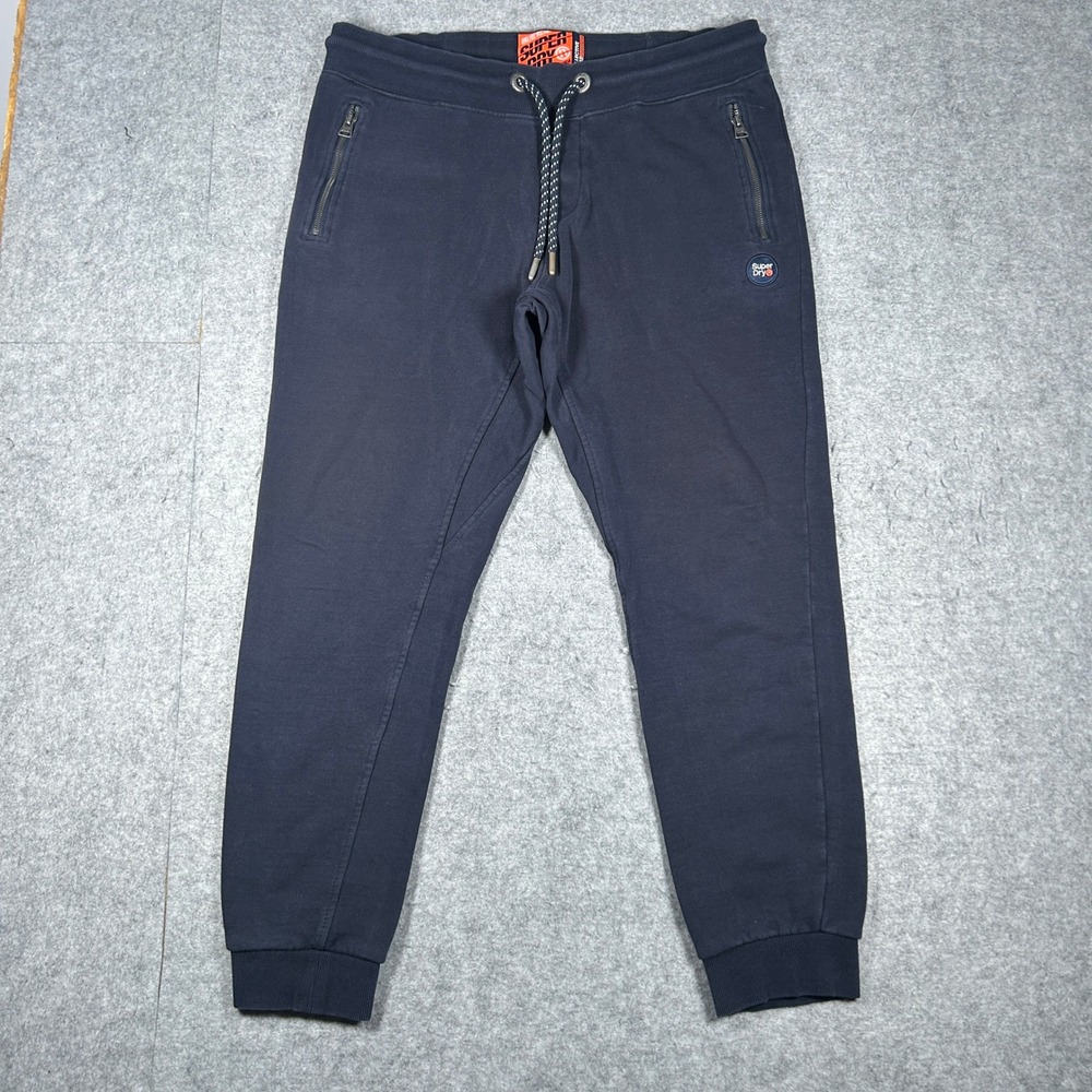 Superdry Joggers Men XL Navy Blue Collective Sweat Track Pants Gym Casual Fleece